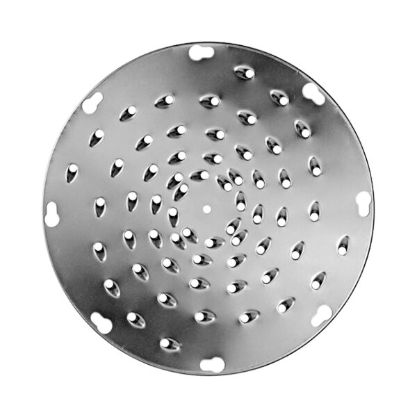 A circular metal Somerset shredder blade with holes.