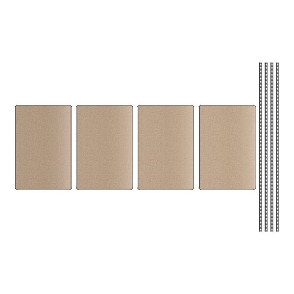 A close-up of a Lavex black particleboard shelf.