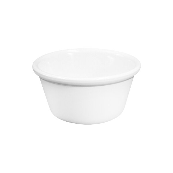 A white bowl with a white background.