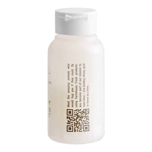 A white FarmHouse Fresh bottle of conditioner with a black label and a qr code.