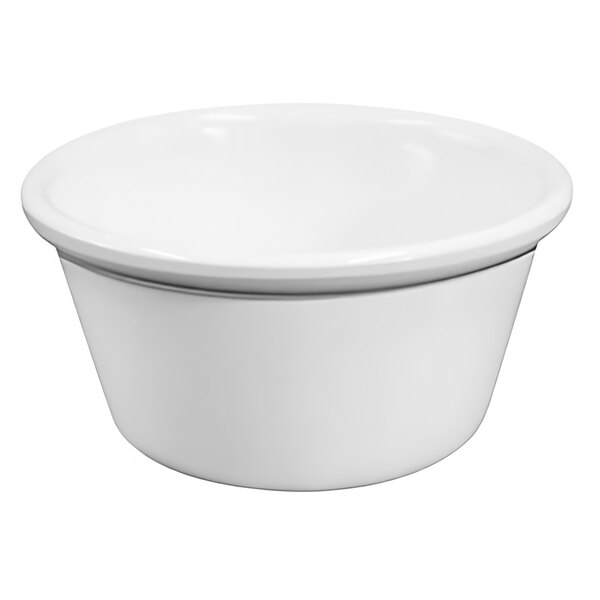 A white bowl with a white rim.