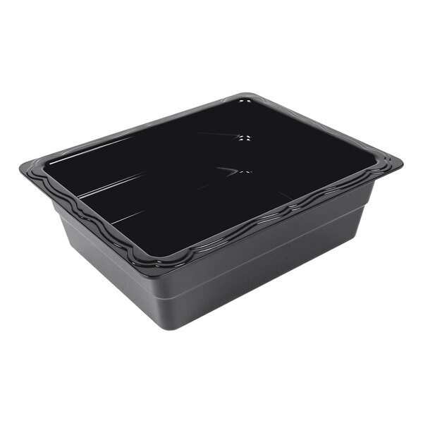 A black Elite Global Solutions melamine food pan.