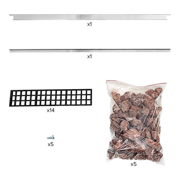 A bag of brown lava rocks.