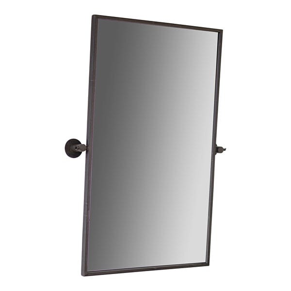 A Kalalou rectangular metal wall mirror with a black frame.