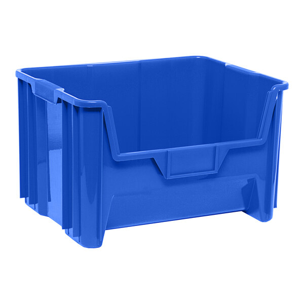 A blue Quantum giant stacking container.