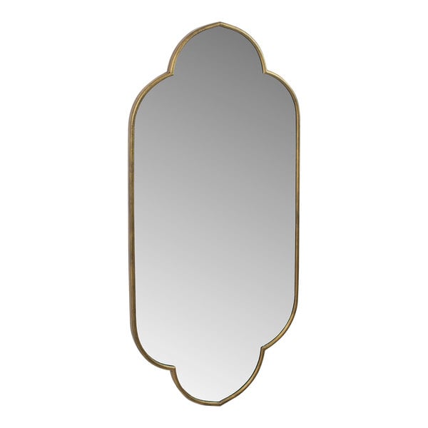 A Kalalou metal framed mirror with a curved gold edge.