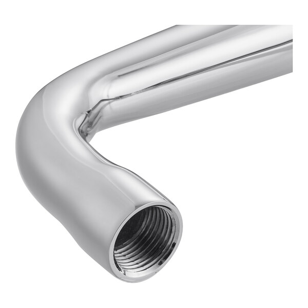 A close-up of a Chicago Faucets chrome gooseneck spout.