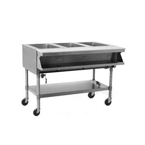 An Eagle Group stainless steel portable steam table on a counter.