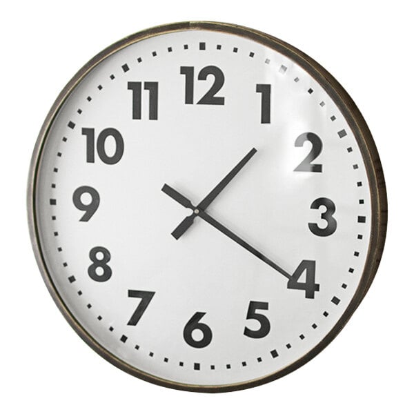 A Kalalou round black wall clock with white numbers.