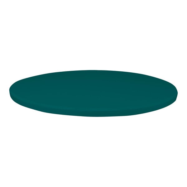 A close-up of a 24" round turquoise table top with a microtexture surface.