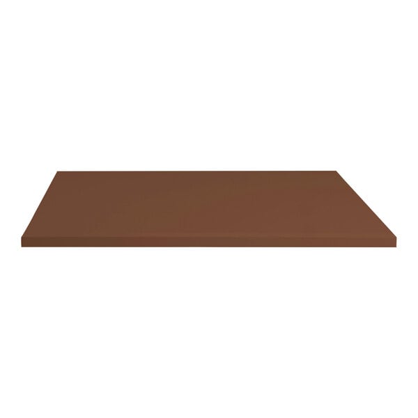 A brown rectangular Perfect Tables outdoor teak table top.