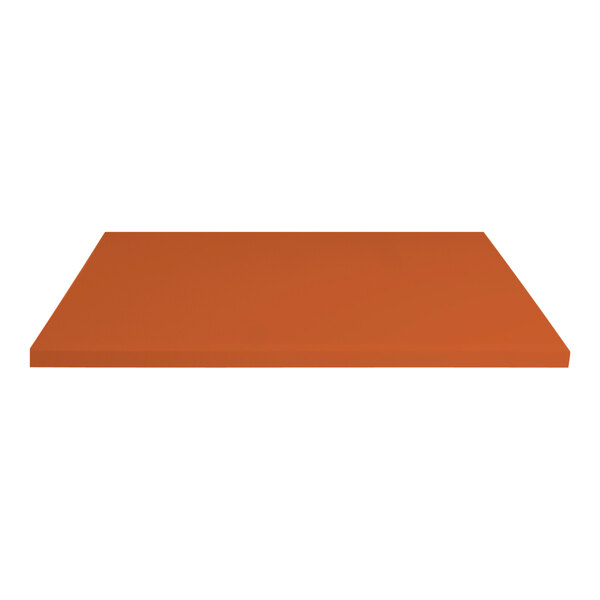 A rectangular tangerine table top with a microtexture surface.