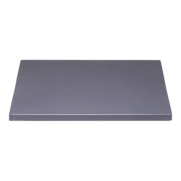 A grey rectangular Perfect Tables table top with a blue sparkle finish on a white background.