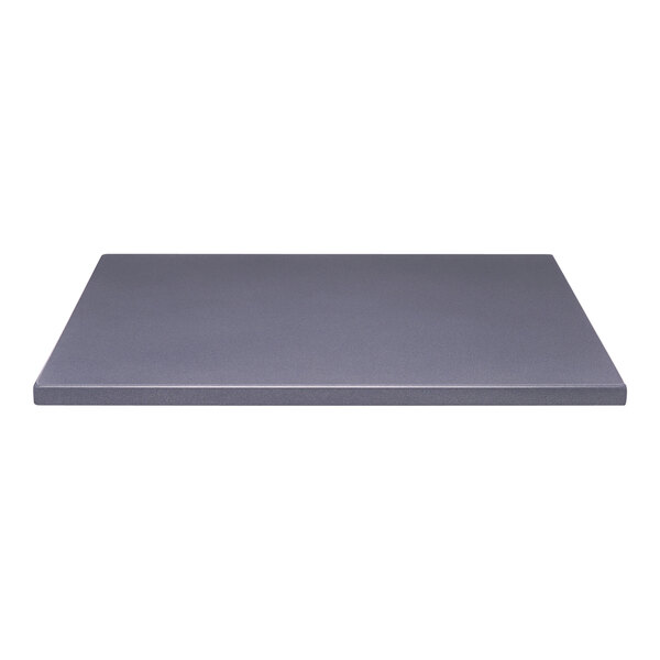 A close-up of a grey rectangular Perfect Tables outdoor table top with a smooth surface.