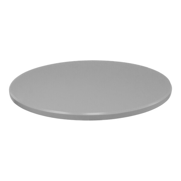 A Perfect Tables 30" round smooth granite table top in gray.