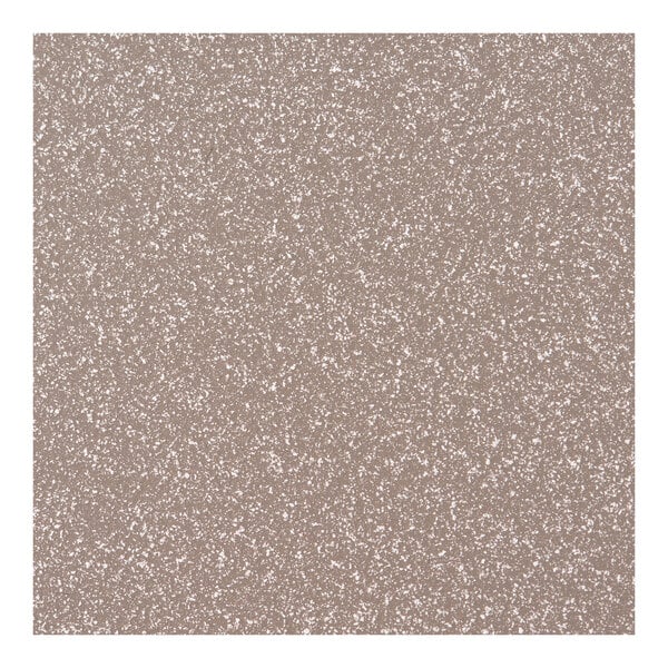 A close-up of a beige concrete table top with brown speckles.