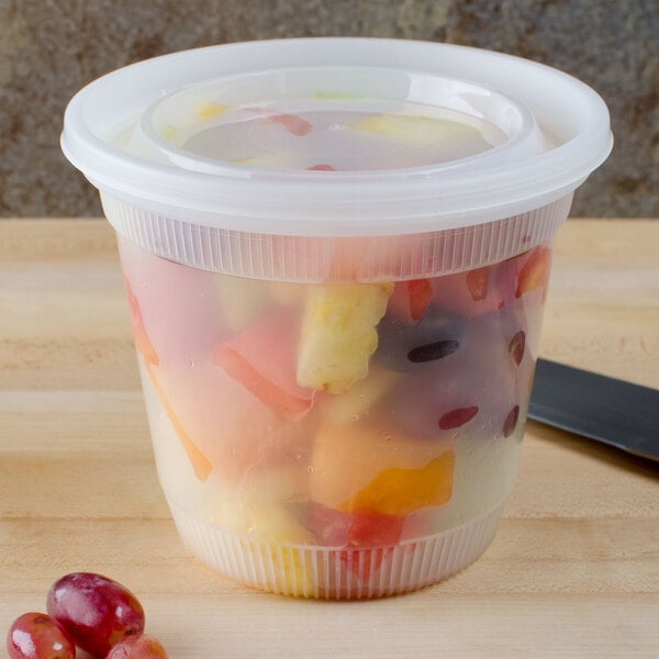 Newspring YSD2532 32 oz. Translucent Round Deli Container Combo Pack -  240/Case - SPLYCO