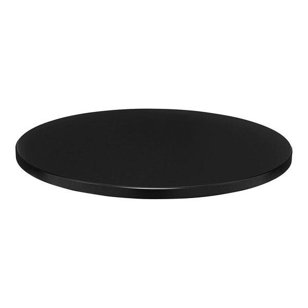 A Perfect Tables black round table top on a white background.