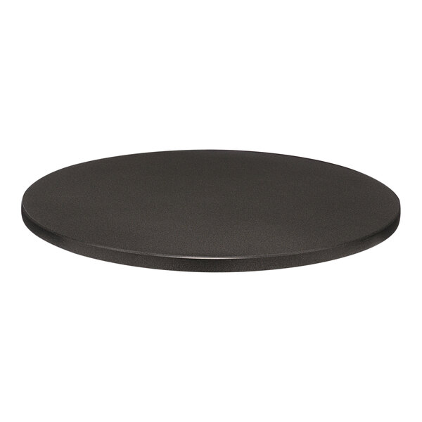 A round gray table top with silver sparkles on a white background.