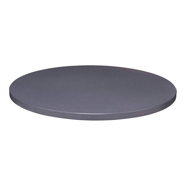 A Perfect Tables 24" Outdoor Round Smooth Blue Sparkle Table Top on a table.