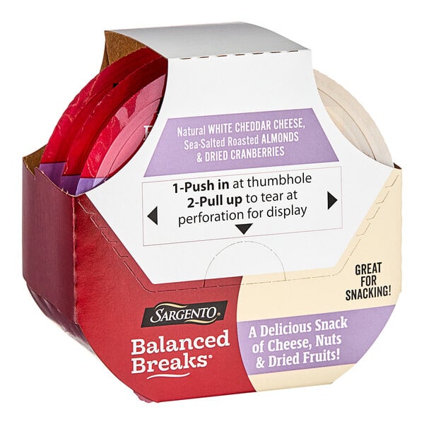 Sargento Balanced Breaks Snack Pack with White Cheddar, Almonds, and  Cranberries 1.5 oz. - 12/Case