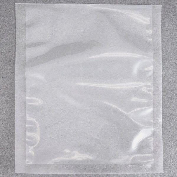 A clear plastic ARY VacMaster vacuum packaging bag.