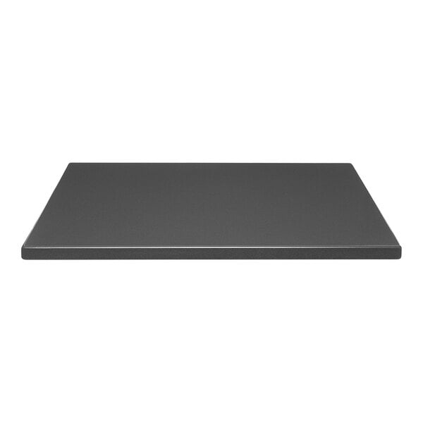 A black rectangular Perfect Tables outdoor table top with a smooth finish.