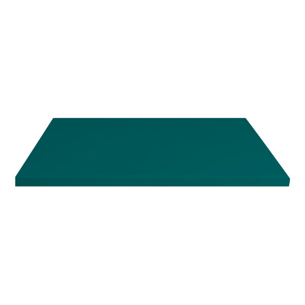 A turquoise square Perfect Tables table top with a microtexture surface.