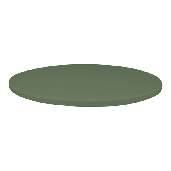 A Perfect Tables 30" round table top in olive green with a microtexture.