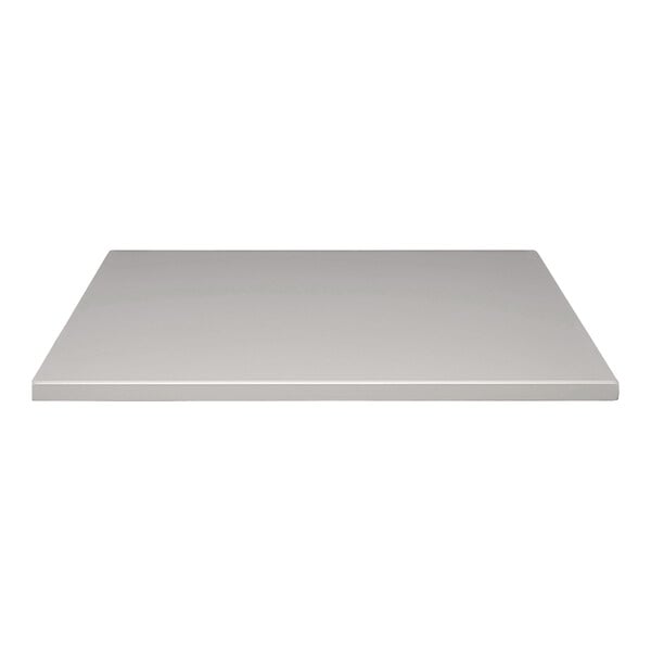 A white rectangular Perfect Tables outdoor table top with a smooth stone gray top.