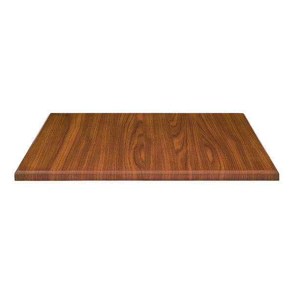 A light walnut woodgrain Perfect Tables square table top.