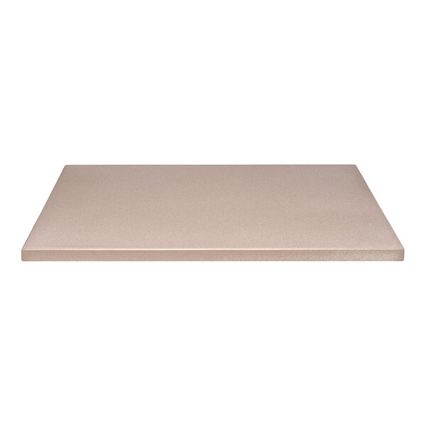 A beige rectangular table top with a smooth surface.