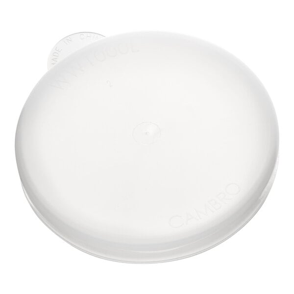 A white plastic lid with a round top.