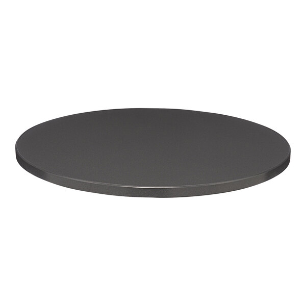 A Perfect Tables 24" round outdoor table top with a smooth black finish.