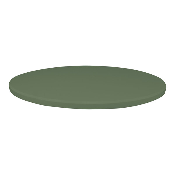 A Perfect Tables 24" round table top in olive green.