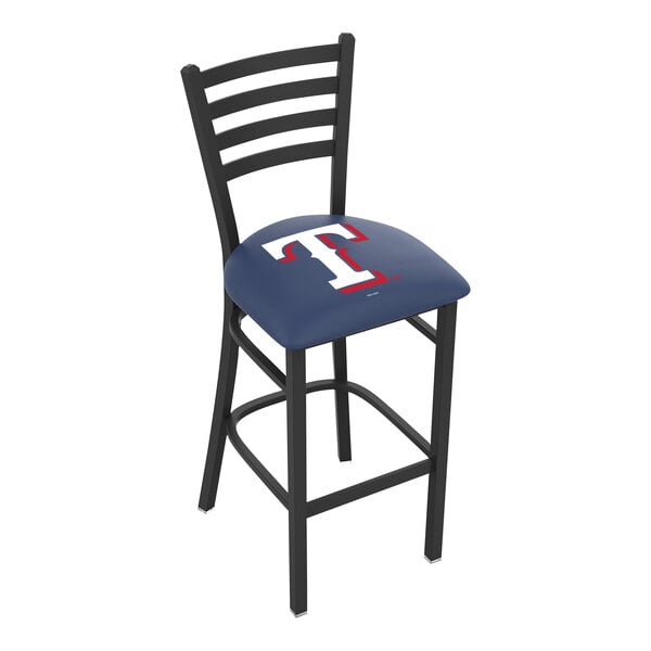 Holland Bar Stool Texas Rangers Bar Height Stool with Ladder Back and Padded Seat