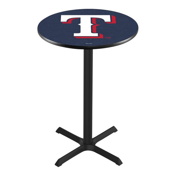 Holland Bar Stool 30" Round Texas Rangers Bar Height Pub Table with Cross Base