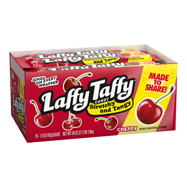 Laffy Taffy Stretchy and Tangy Cherry Candies 1.5 oz. - 288/Case
