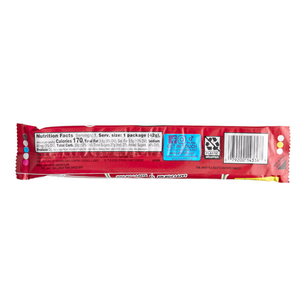 Laffy Taffy Stretchy and Tangy Cherry Candies 1.5 oz. - 288/Case