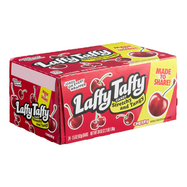 Laffy Taffy Stretchy and Tangy Cherry Candies 1.5 oz. - 288/Case