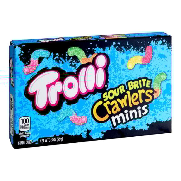 A Trolli Mini Sour Brite Crawlers box.
