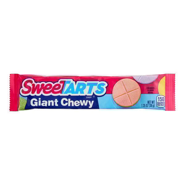 A SweeTarts Giant Chewy candy bar on a white background.