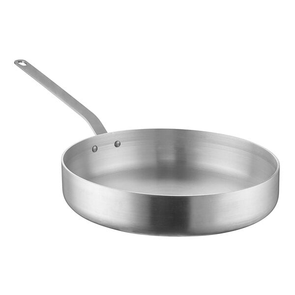 Vollrath Wear-Ever 3 Qt. Straight-Sided Aluminum Saute Pan with Black  Silicone Handle 672130