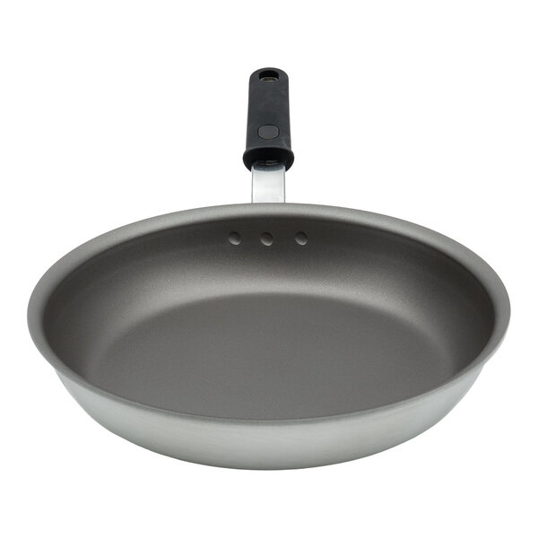 A 10-inch aluminum non-stick fry pan with a rivetless interior, PowerCoat2 coating, and a black silicone handle.
