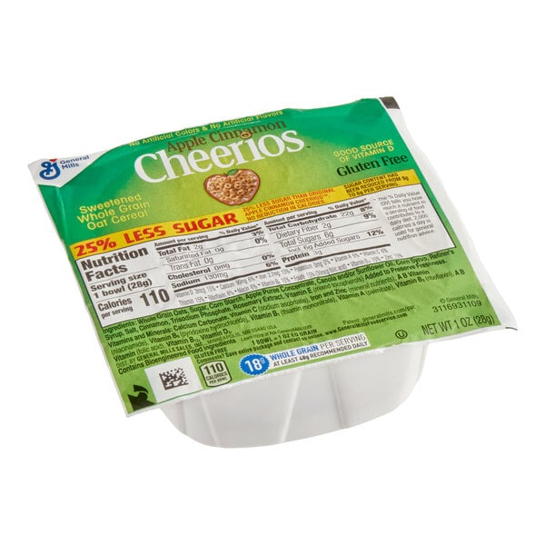 Apple Cinnamon Cheerios Cereal Single-Serve Bowlpak 1 oz. - 96/Case