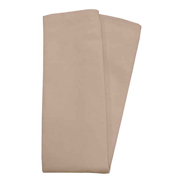 A folded beige Snap Drape cloth napkin.