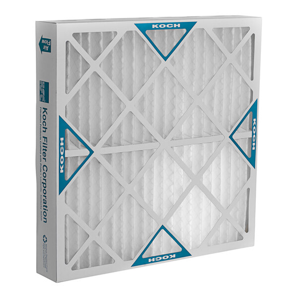 A close up of a Koch Filter Multi-Pleat XL10 commercial air filter.