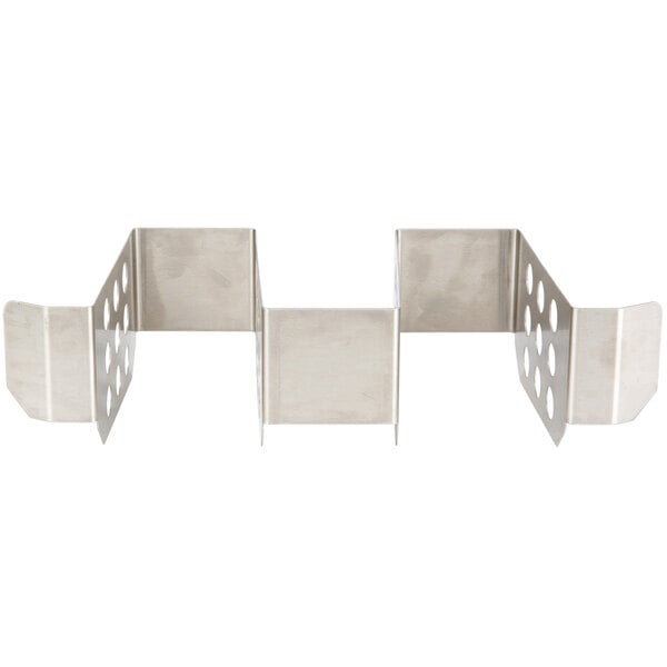 A white metal Nemco Divider for Ice Cream Dipper Wells with holes in it.