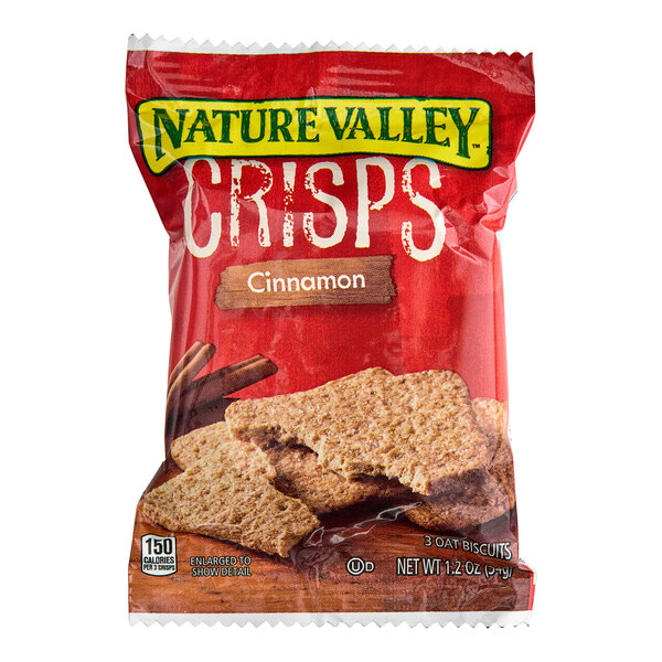 A Nature Valley bag of cinnamon crisps.