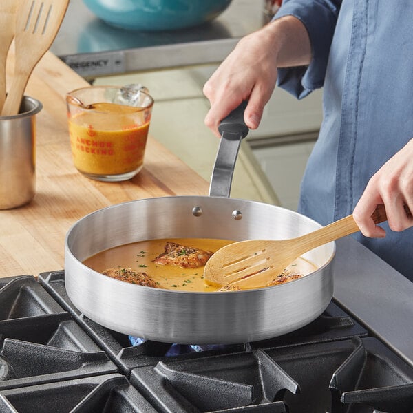 Choice 5 Qt. Aluminum Saute Pan with Black Silicone Handle